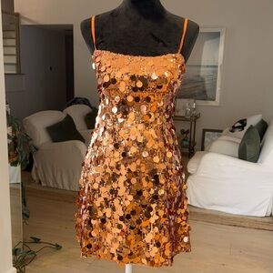 Bronze Sequin Mini Dress